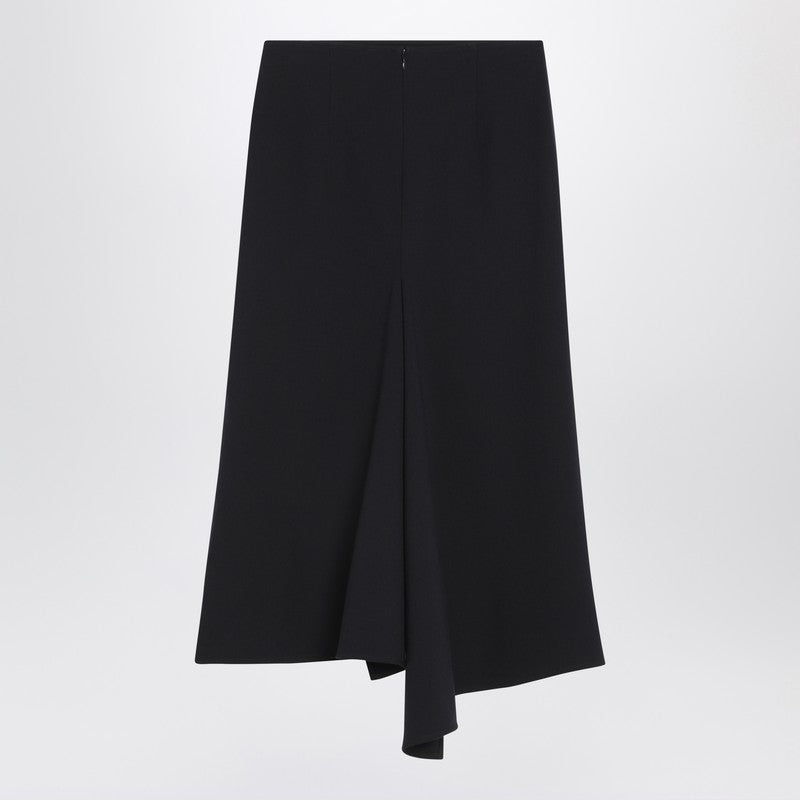 Navy blue skirt in wool blend