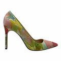 MANOLO BLAHNIK Size 10.5 Green, Pink Canvas Floral Pumps