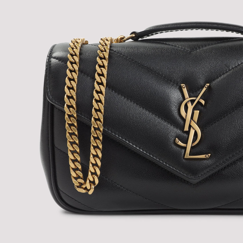 Black LouLou Lamb Leather Shoulder Bag