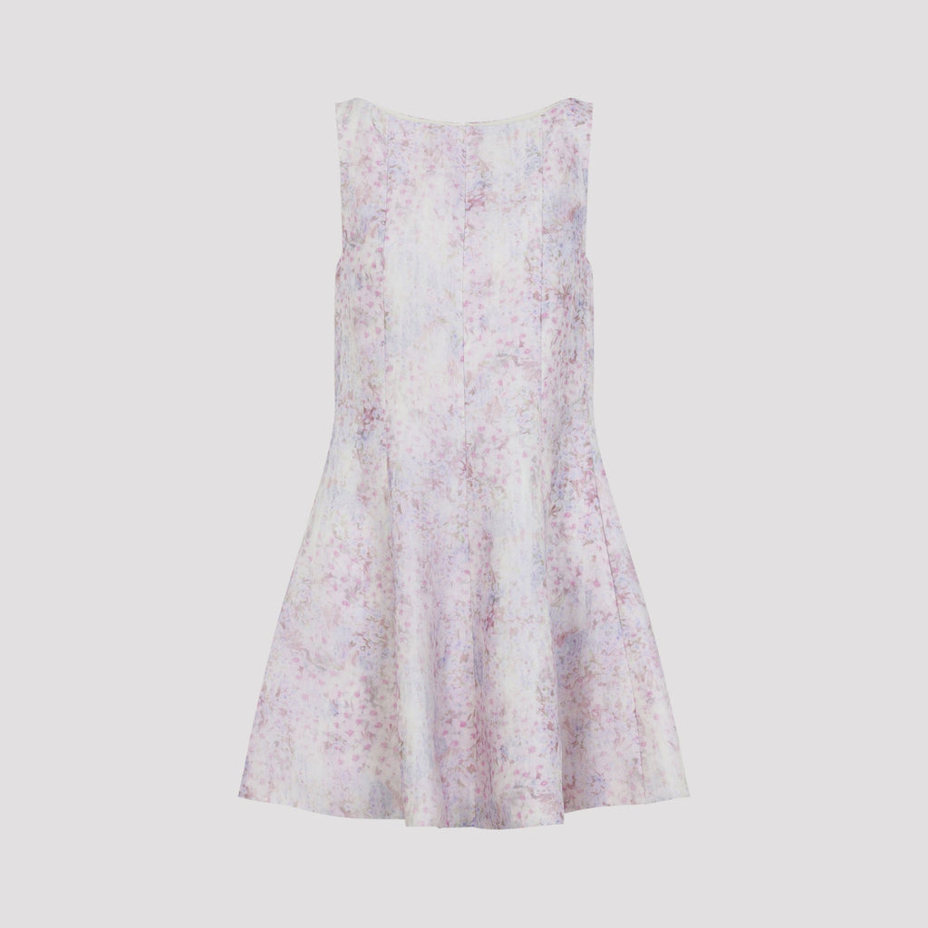 Printed Organza Mini Dress
