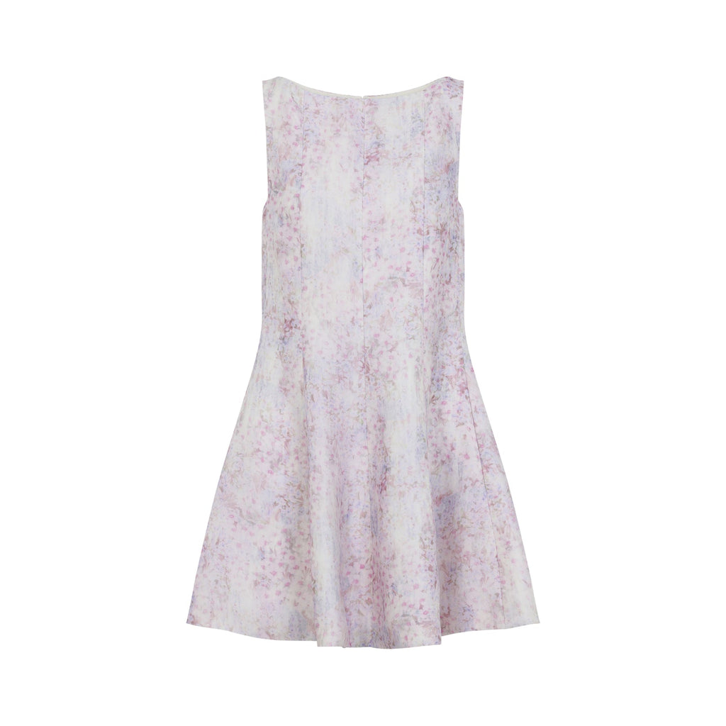 Printed Organza Mini Dress