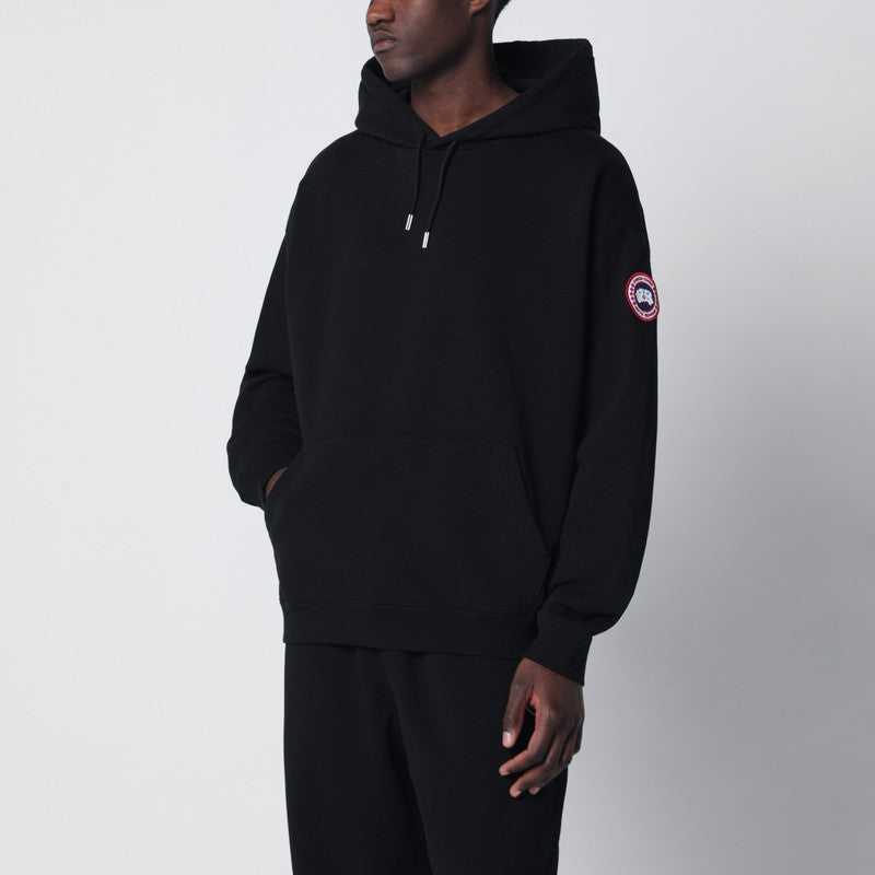 Black hooded sweatshirt