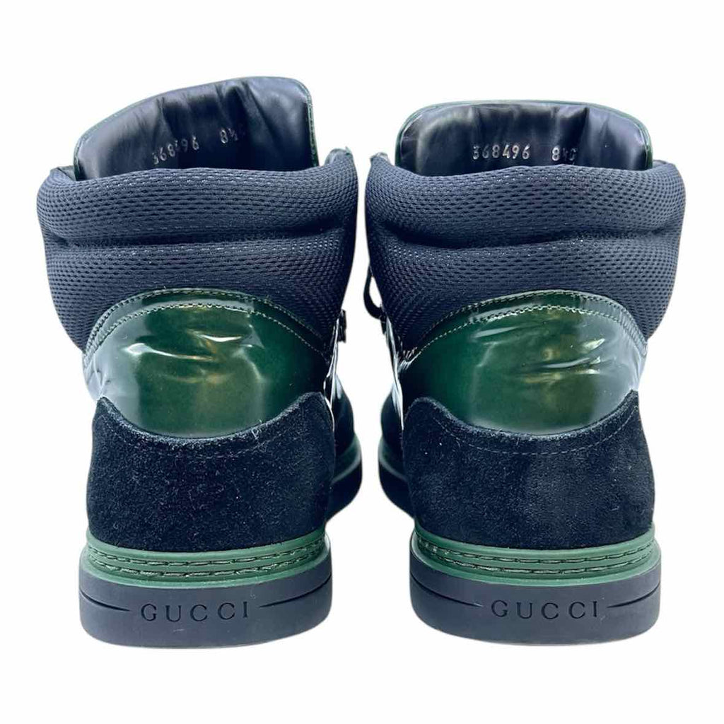 GUCCI Size 8.5 Green, Black Men's Sneakers