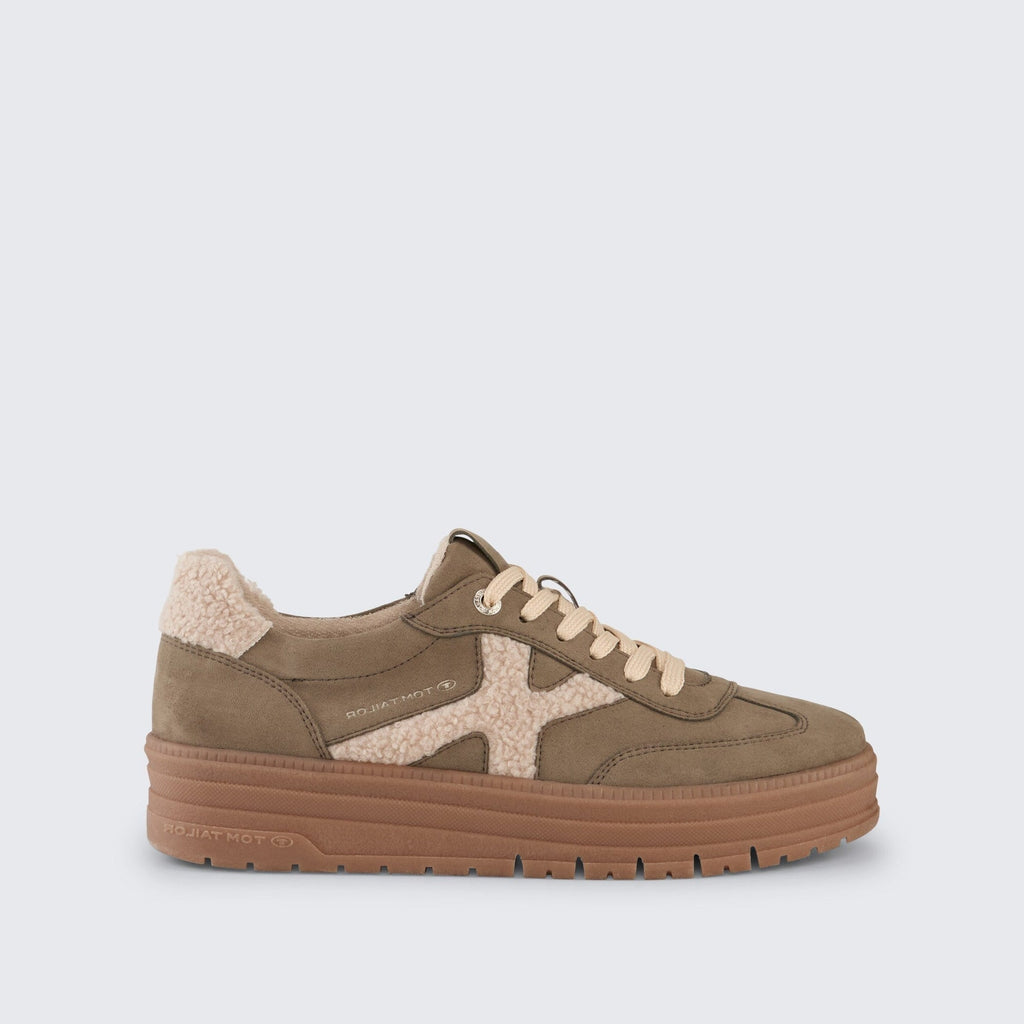 Tom Tailor Womens Lined Platform Trainers | Khaki