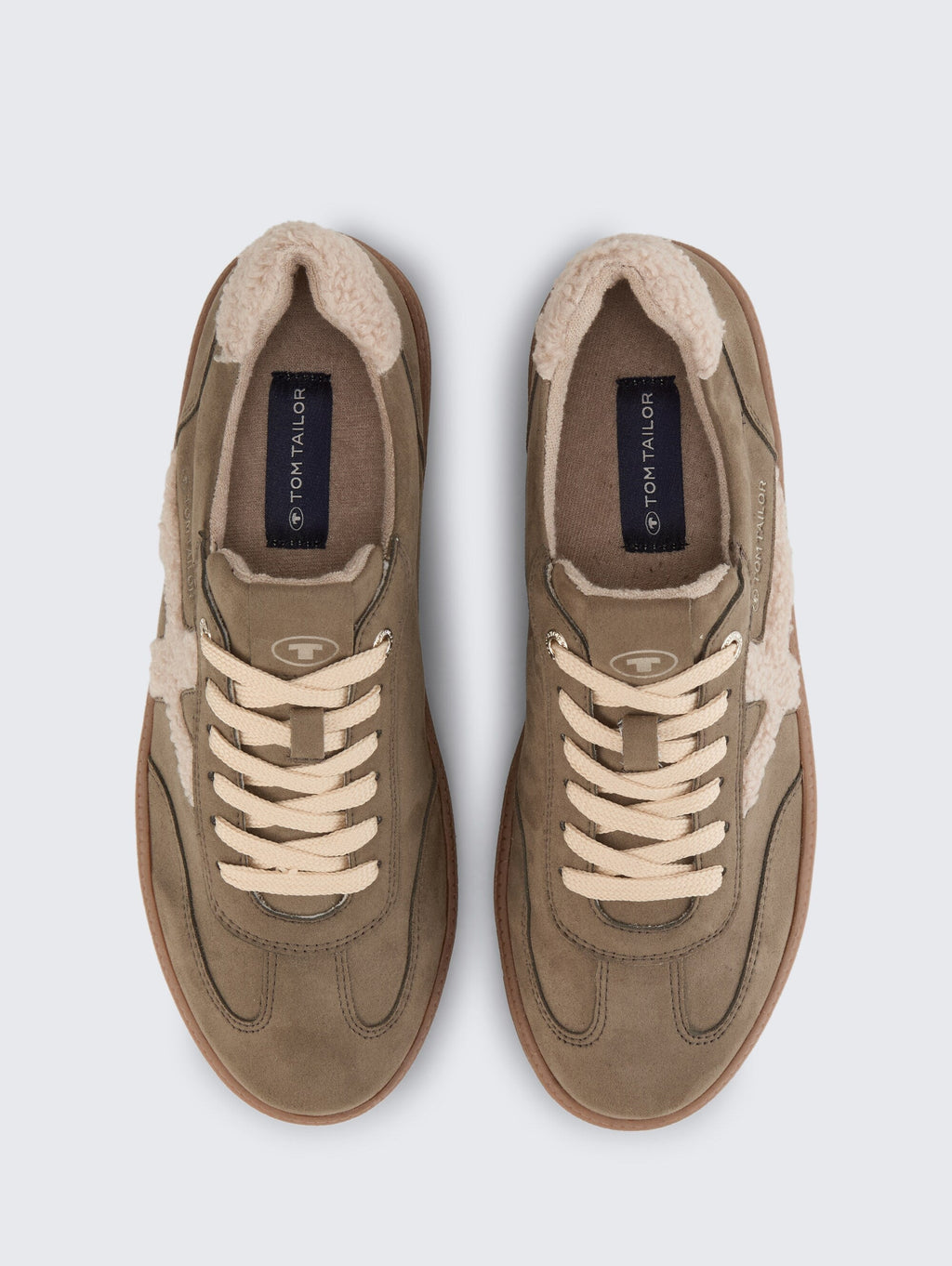 Tom Tailor Womens Lined Platform Trainers | Khaki