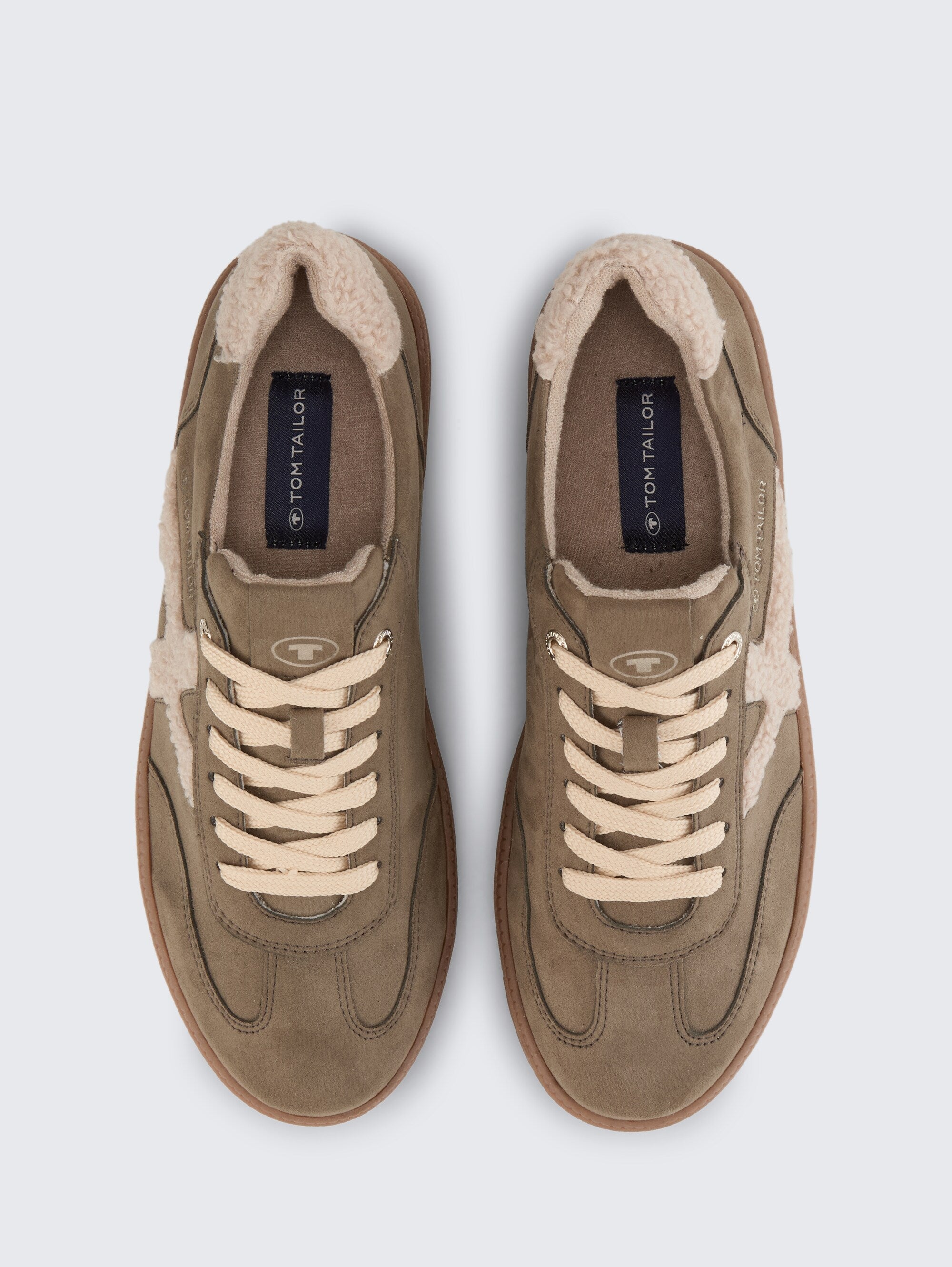 Tom Tailor Womens Lined Platform Trainers | Khaki