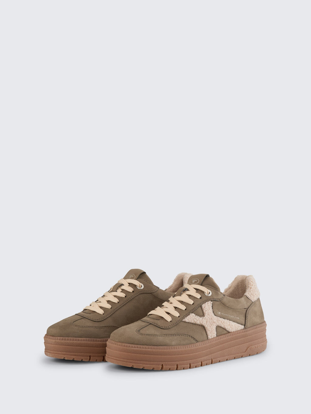 Tom Tailor Womens Lined Platform Trainers | Khaki