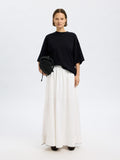 SELECTED Fia Ankle Slit Skirt in White