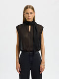 SELECTED Margrethe SL Tie Top in Black