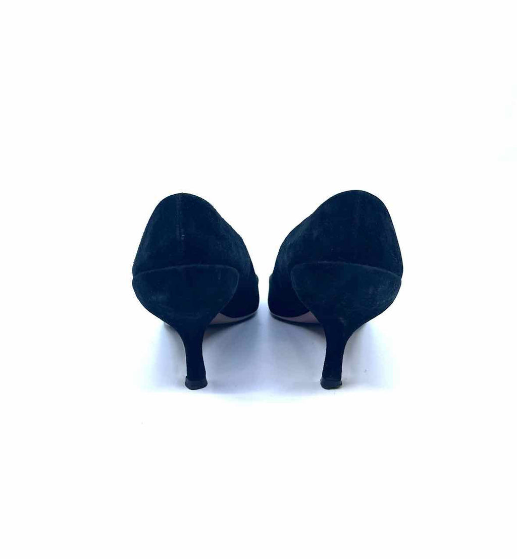 PRADA Size 10 Black Suede Solid Pumps