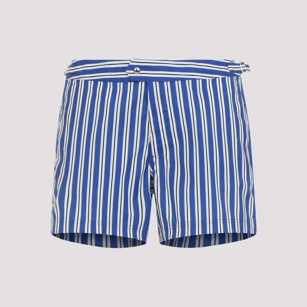 Combo Blue White Regimental Stripe Swim Shorts