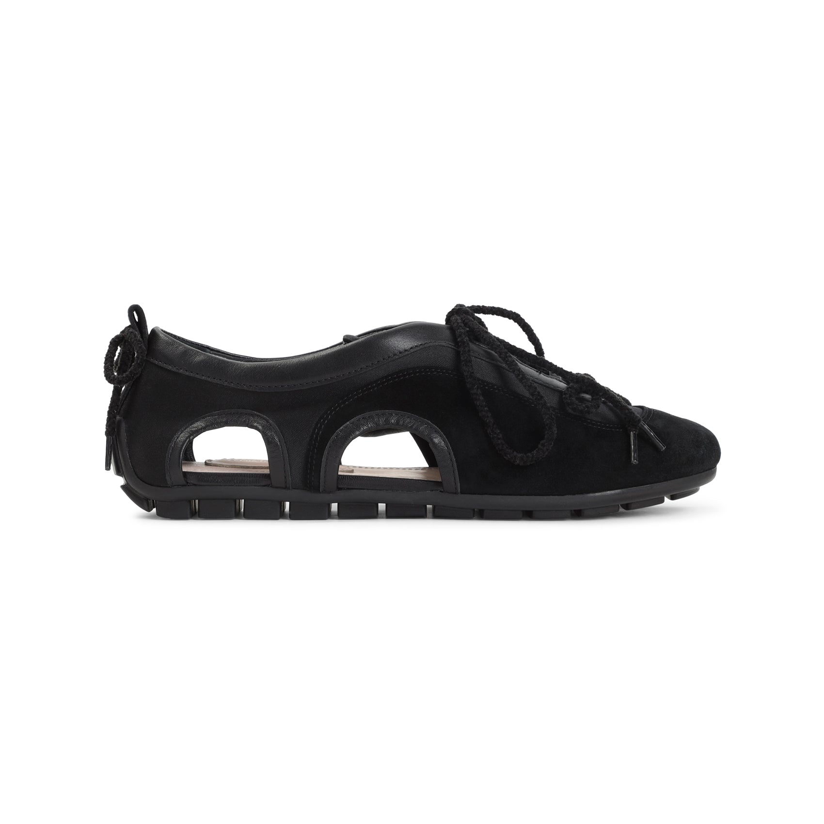 Black Cutout Ballerina Grip Trained Sneakers