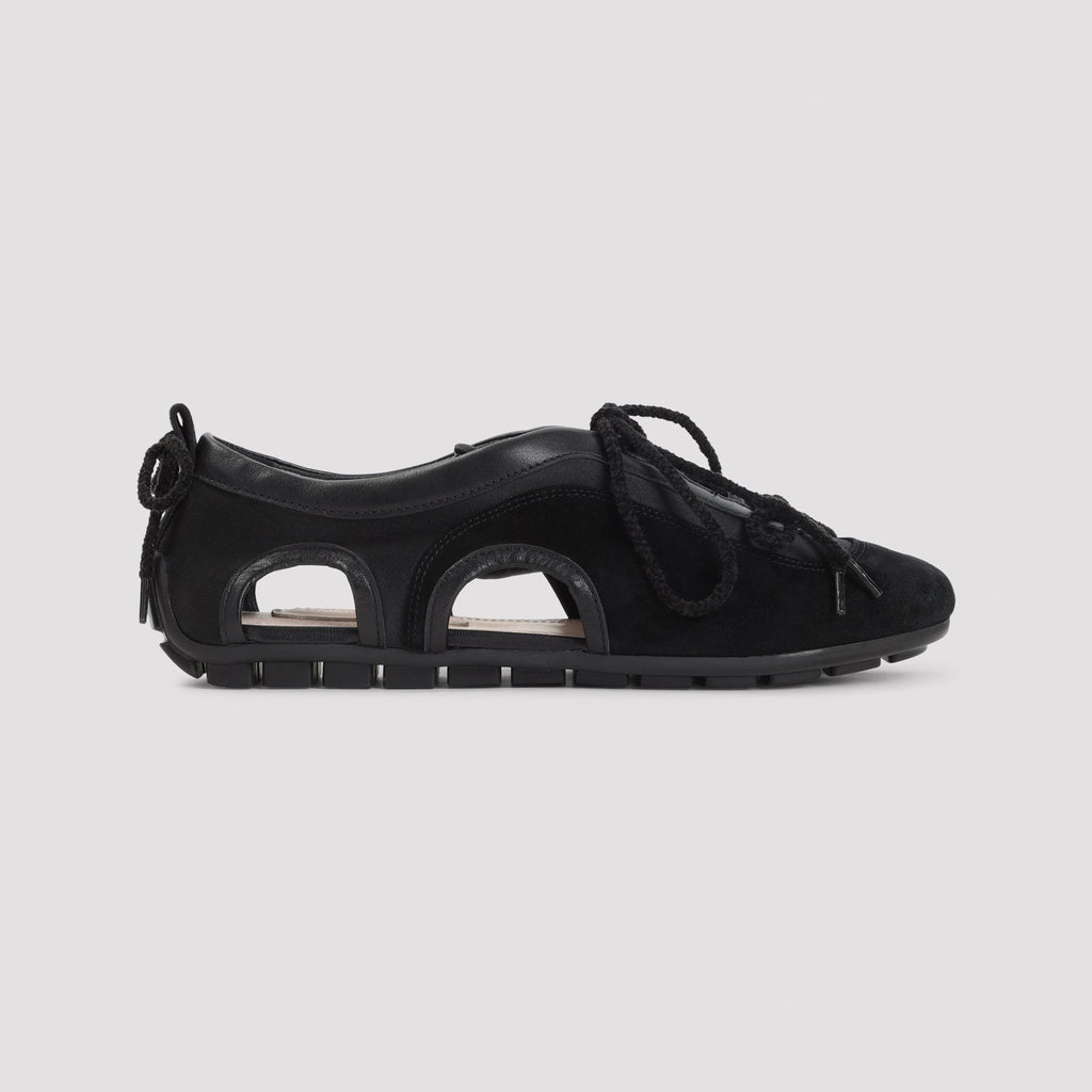 Black Cutout Ballerina Grip Trained Sneakers