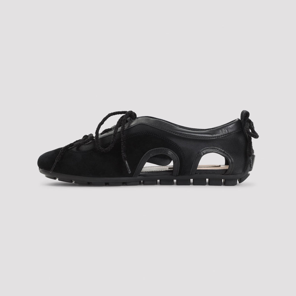 Black Cutout Ballerina Grip Trained Sneakers