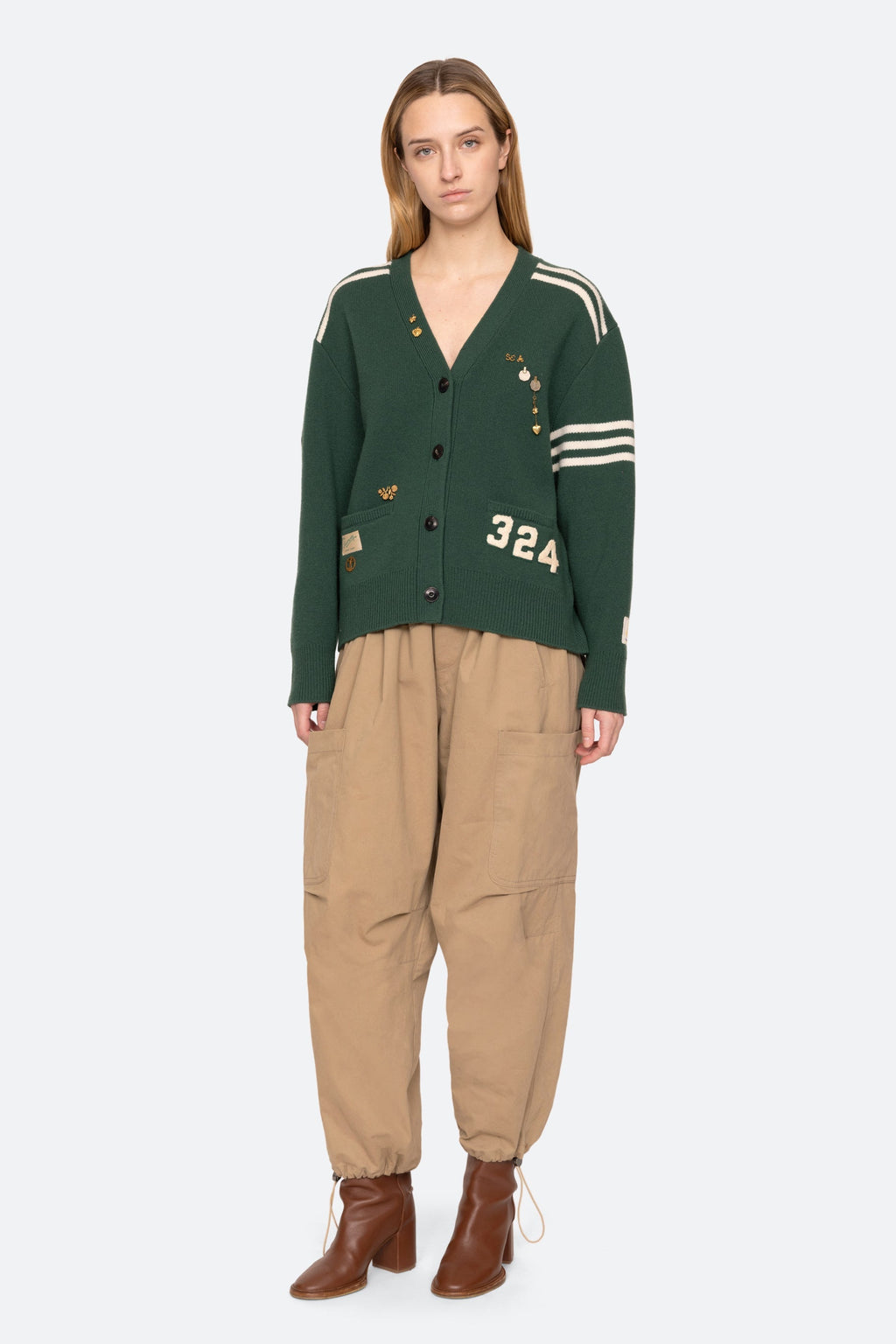 SEA NEW YORK ARTHER VARSITY KNIT CARDIGAN