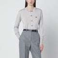 Light grey wool and silk cardigan