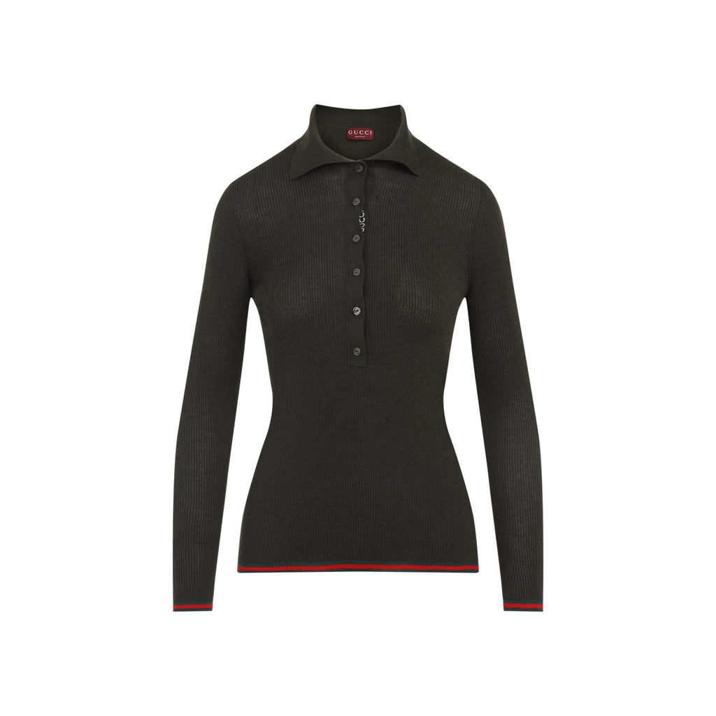 Forest Green Web Cashmere Polo