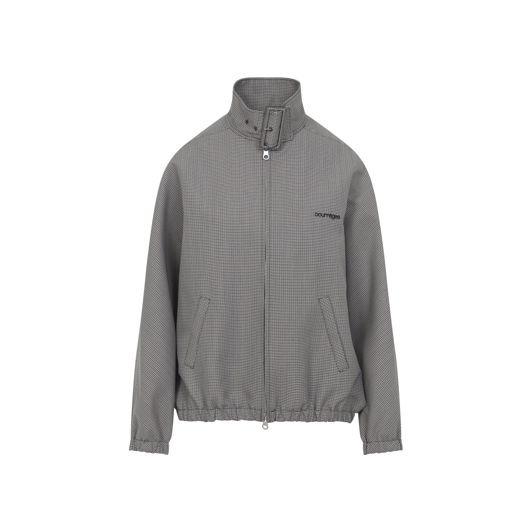Buckle Houndstooth Bomber Jacket