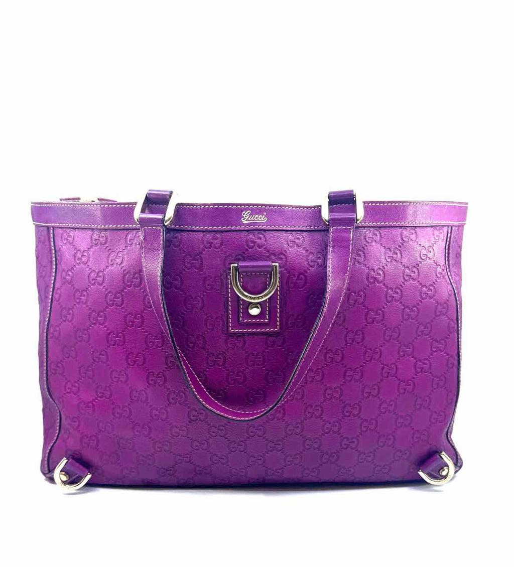 GUCCI Raspberry Leather LOGO Handbag
