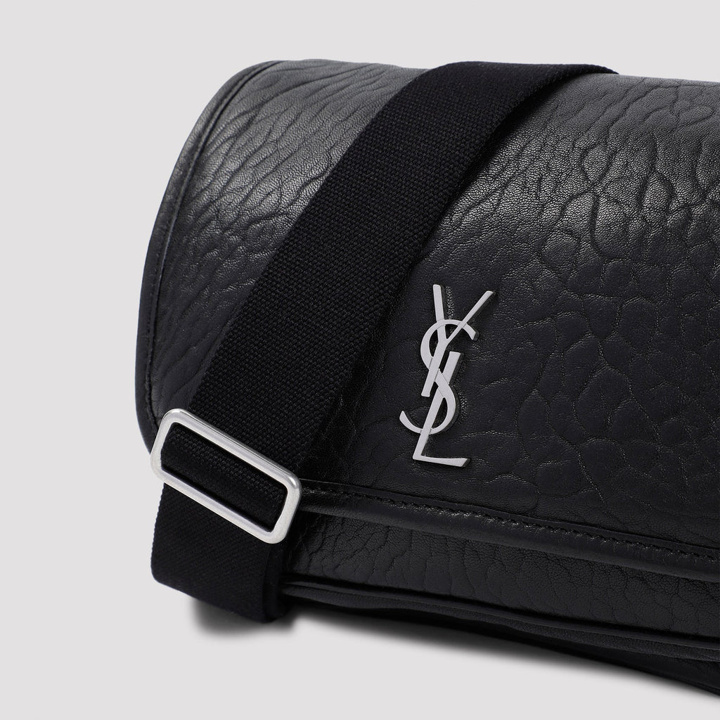 Black Leather Niki S Messanger Bag