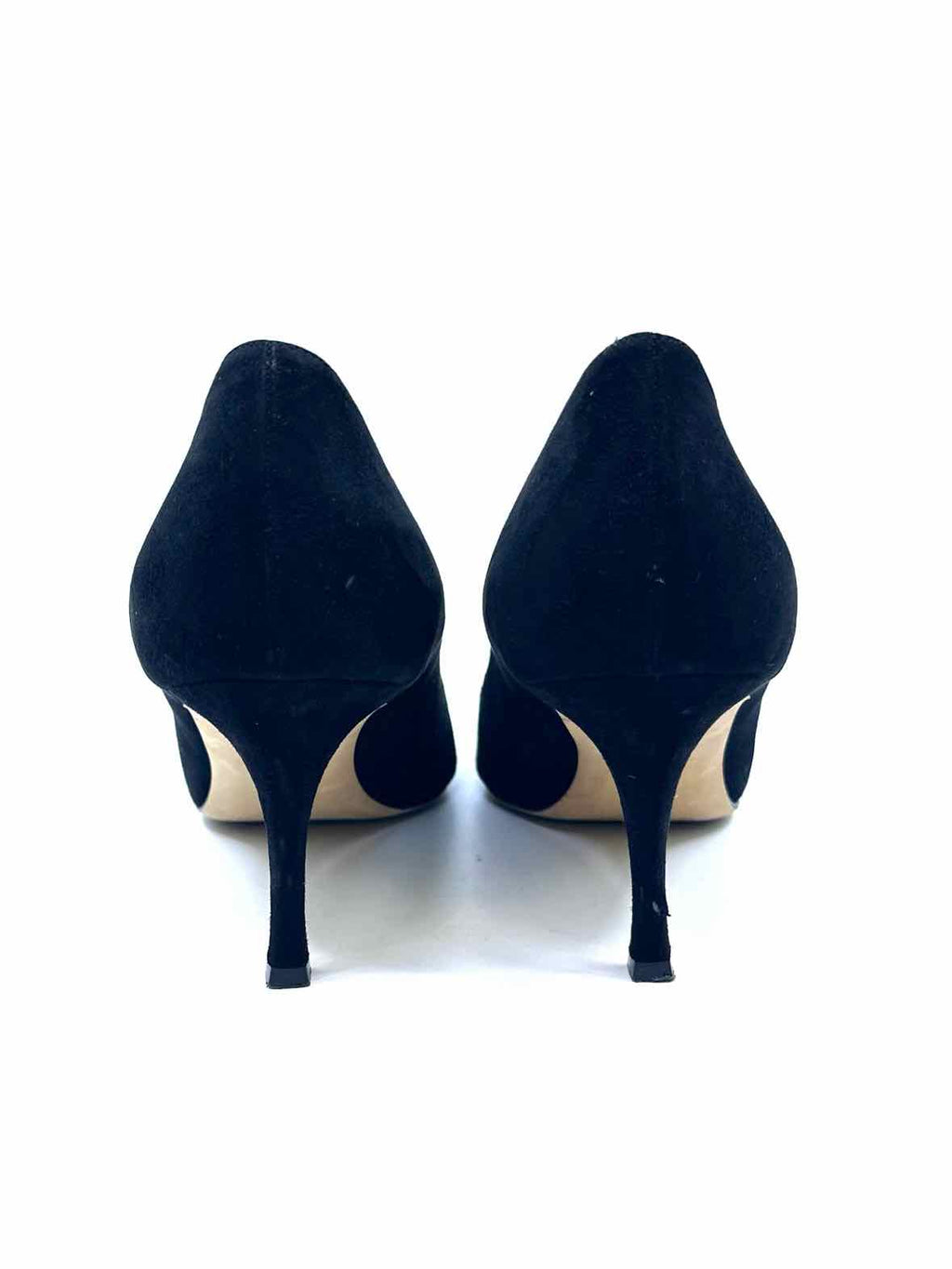 MANOLO BLAHNIK Size 10.5 Black Suede Pumps