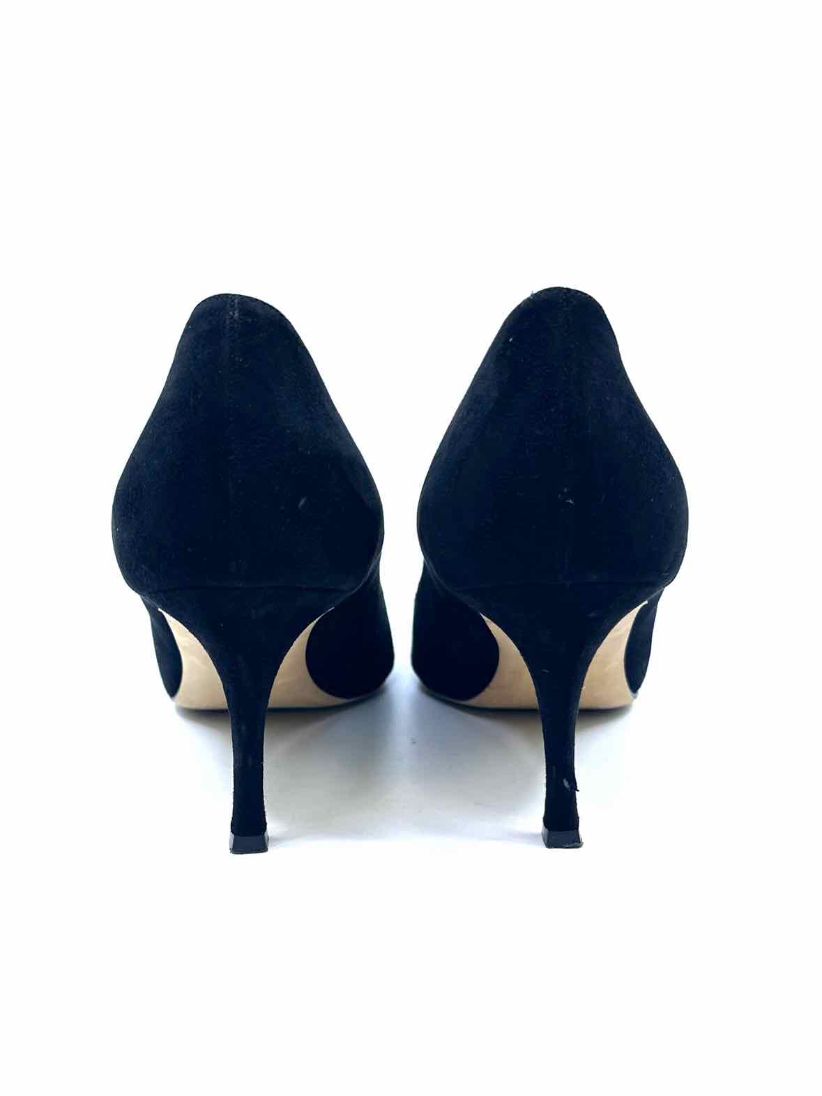 MANOLO BLAHNIK Size 10.5 Black Suede Pumps