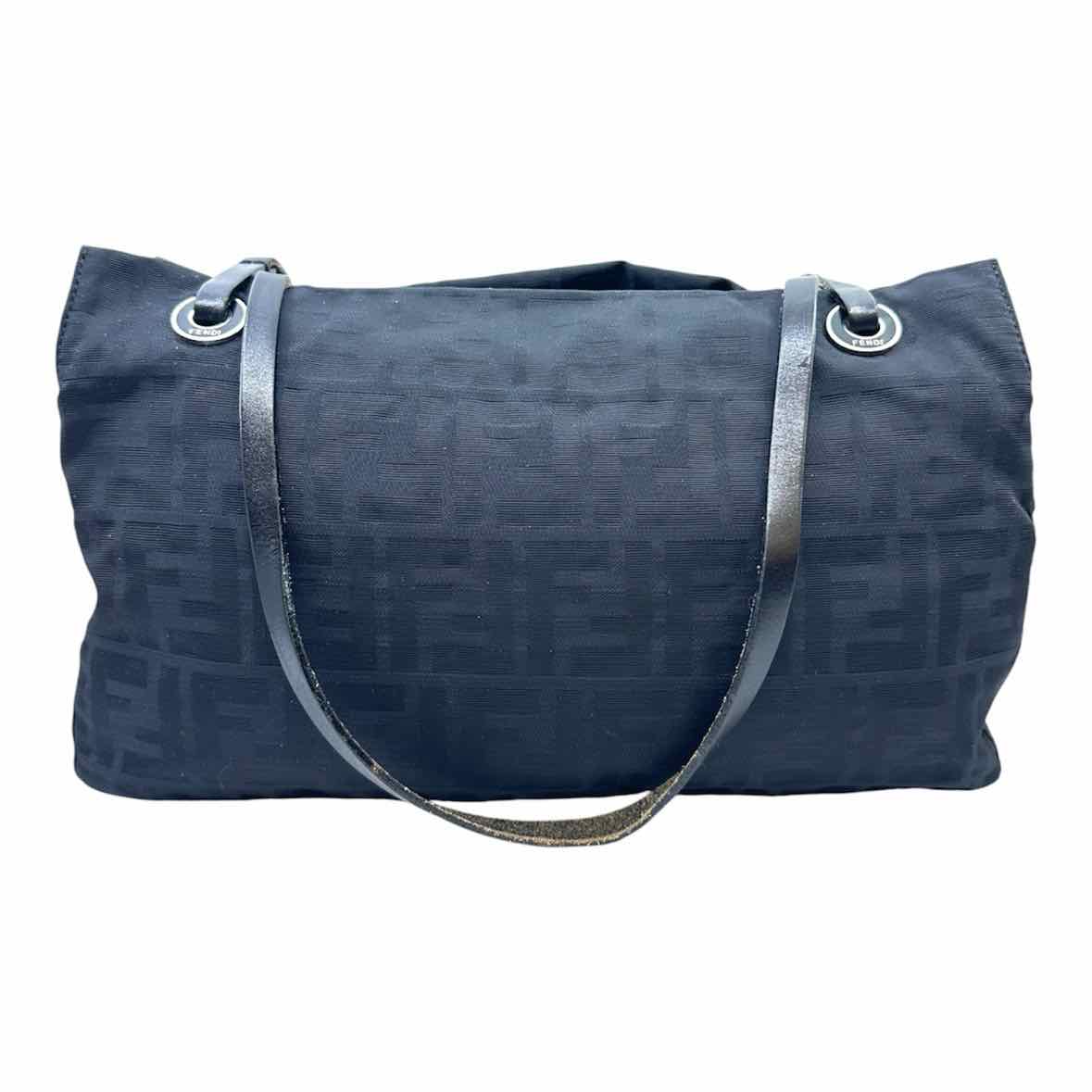 FENDI Black Canvas Monogram Handbag