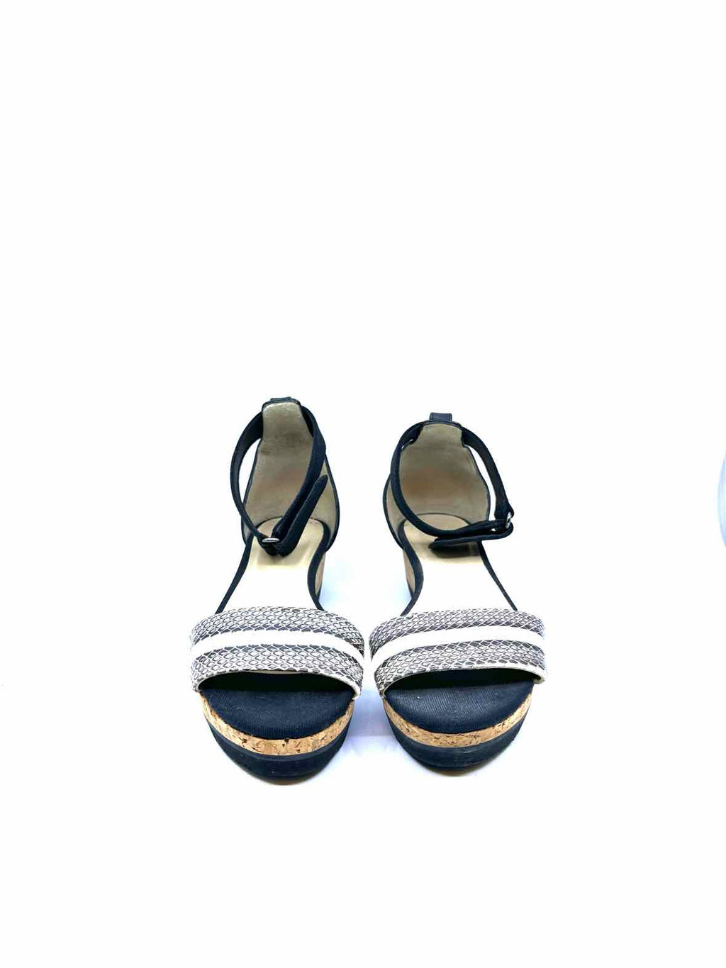 JIMMY CHOO Size 7 Grey & White Snakeskin Sandals