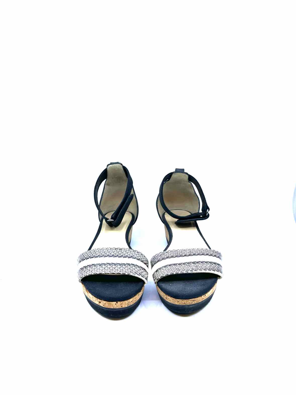 JIMMY CHOO Size 7 Grey & White Snakeskin Sandals