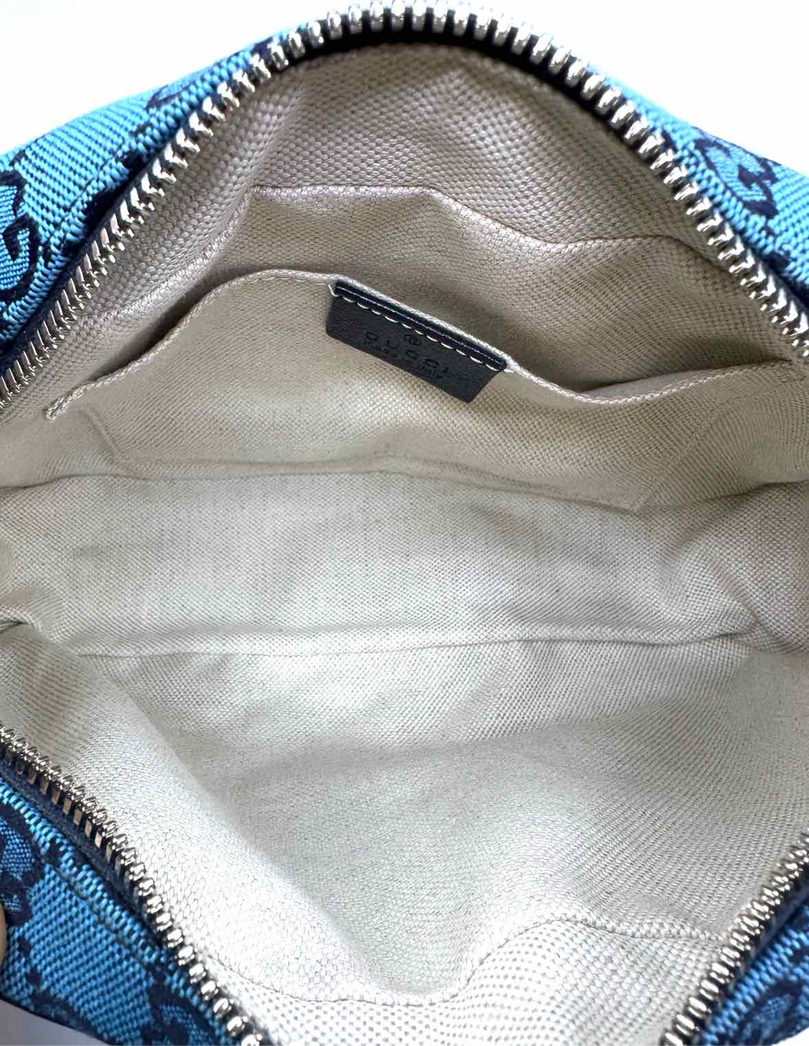 GUCCI Blue Canvas LOGO Handbag