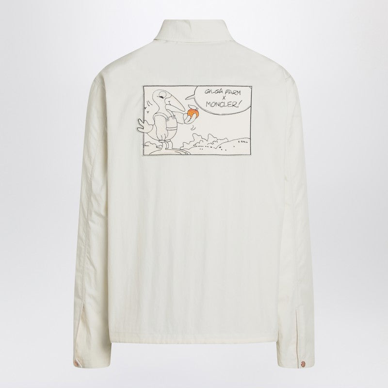 White Satsuma shacket in canvas and nylon