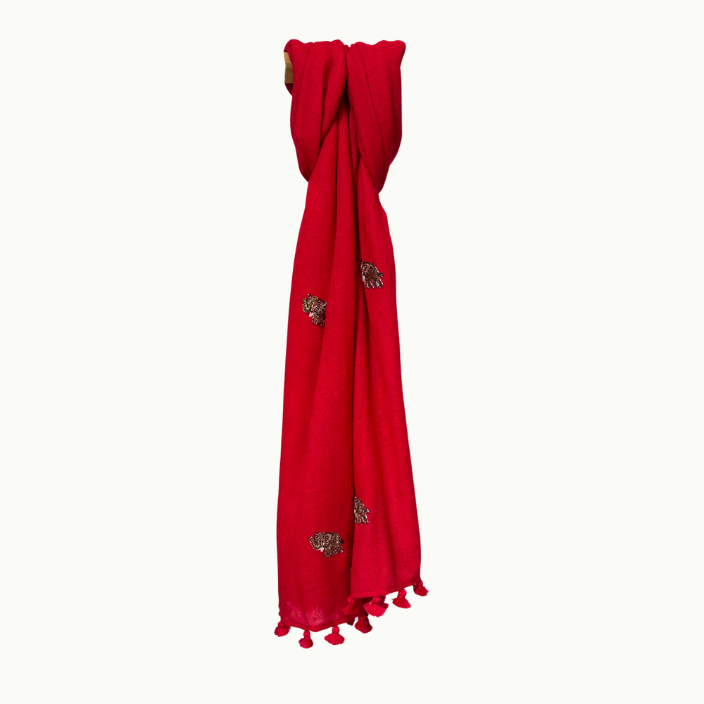 Citrus Red Elephant Scarf