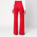 Red flared pants in wool