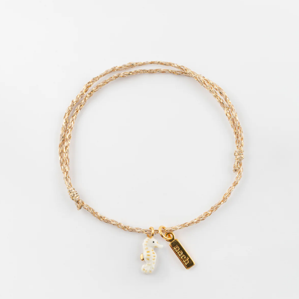 Nach Seahorse Charm Gold Bracelet
