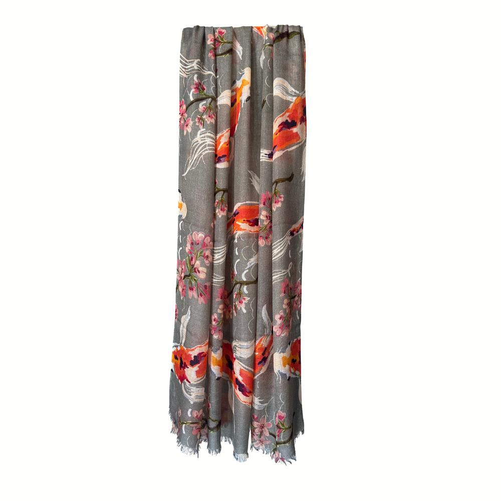 Simone Bruns Koi Fish Scarf - Taupe