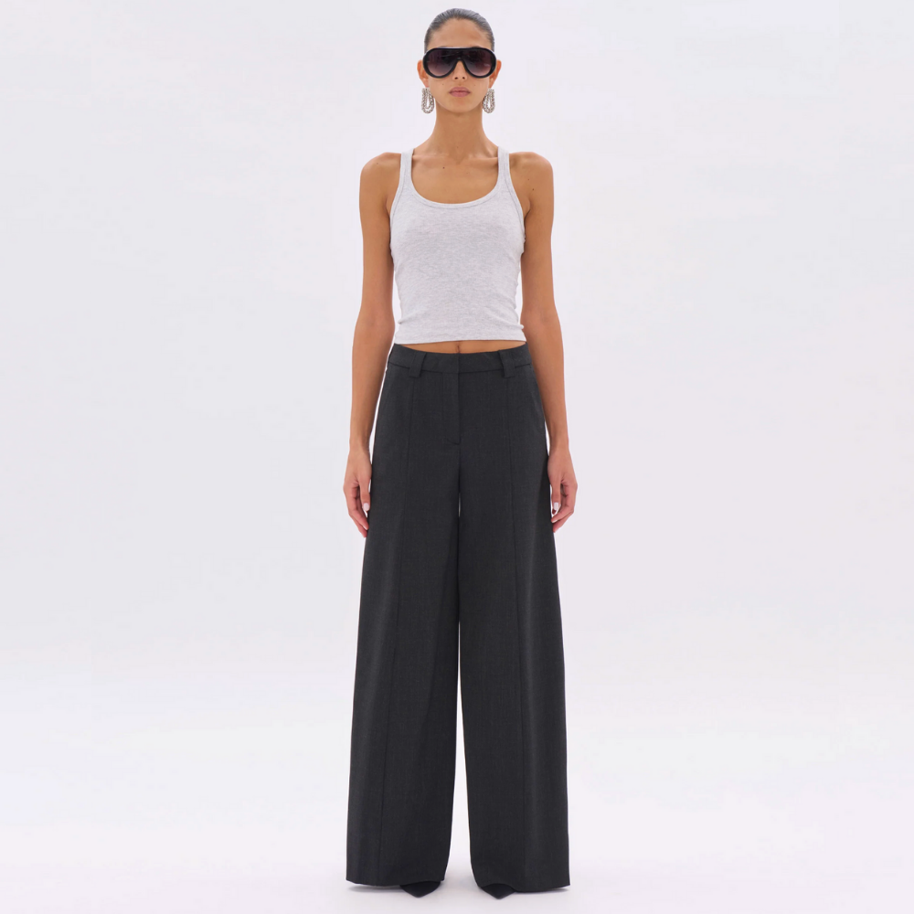 TheLatest Alma Trousers - Black Gabardine