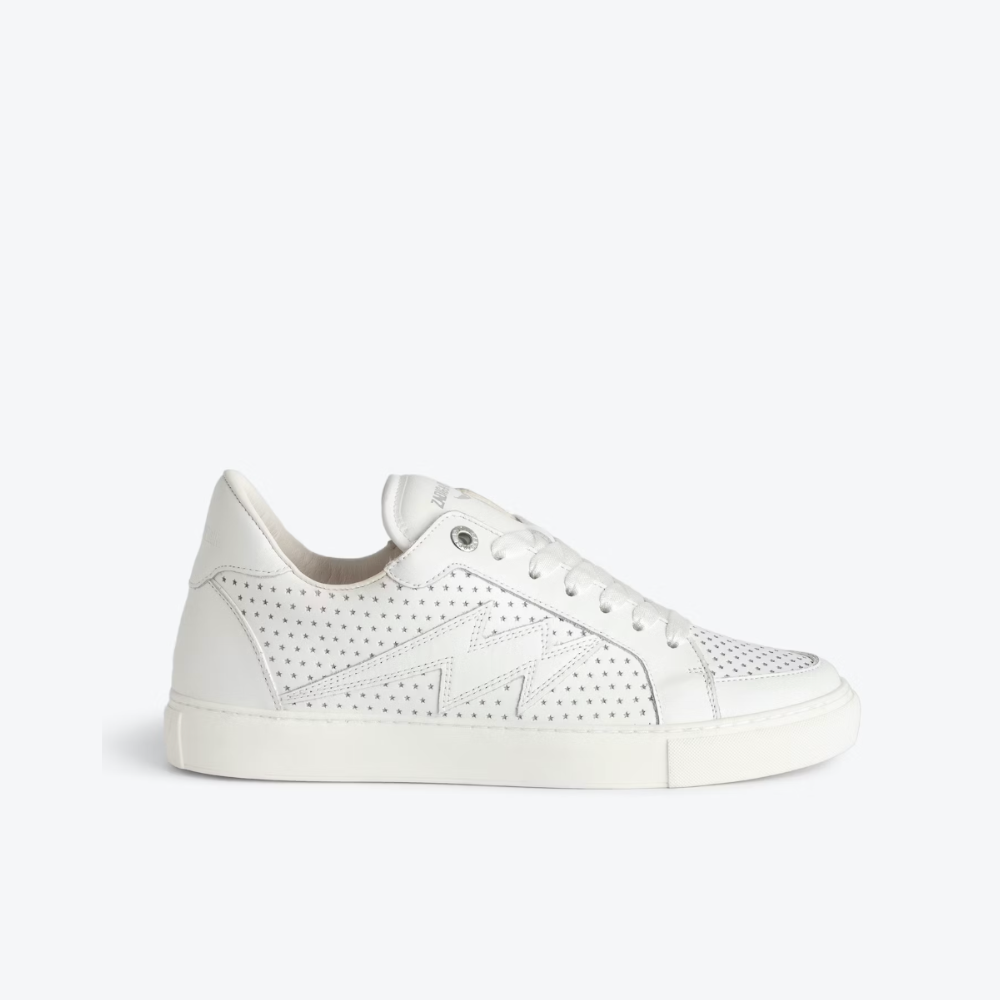 Zadig & Voltaire LA Flash Smooth Perfo Sneakers - Blanc