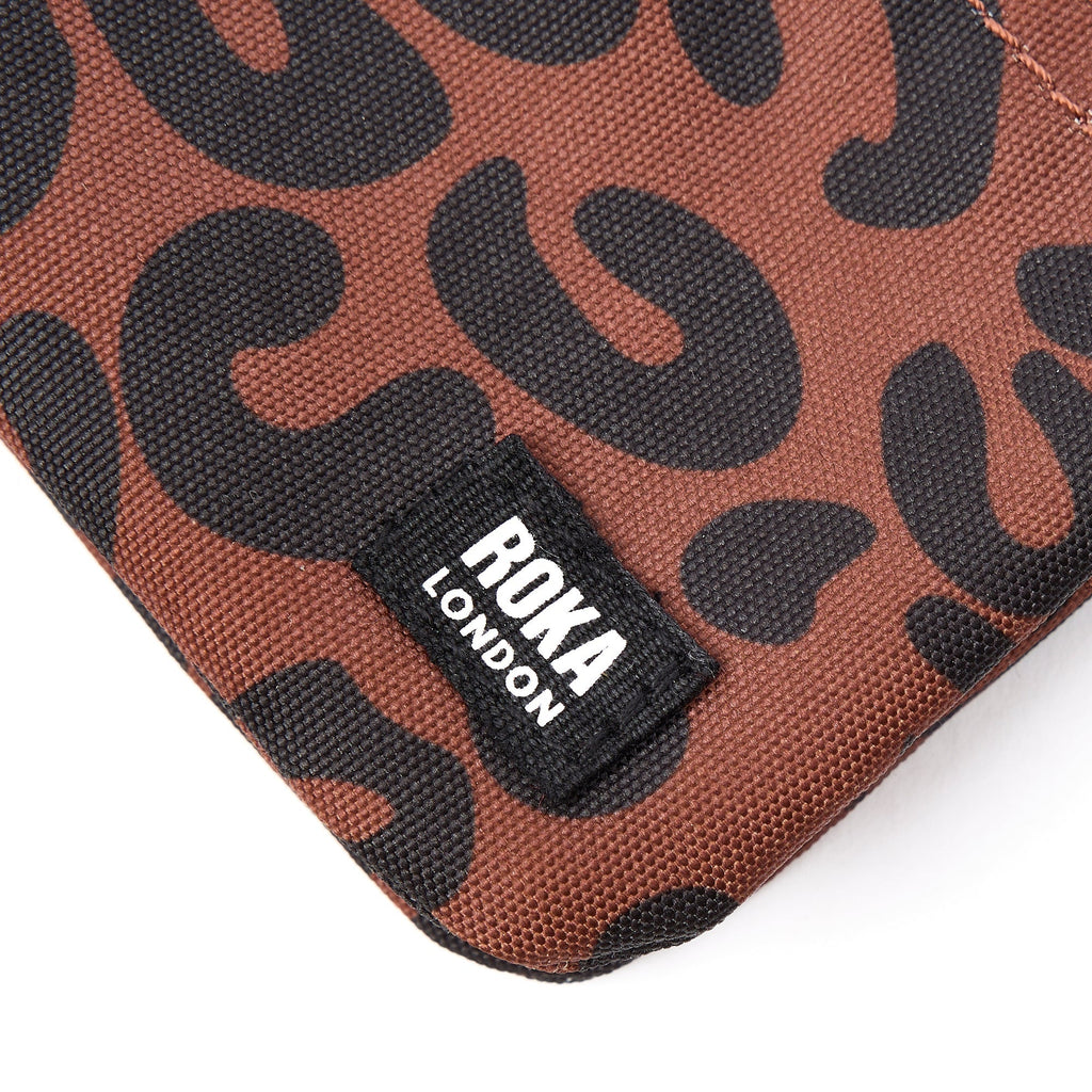 ROKA Carnaby Leopard Print Small Recycled Canvas Purse