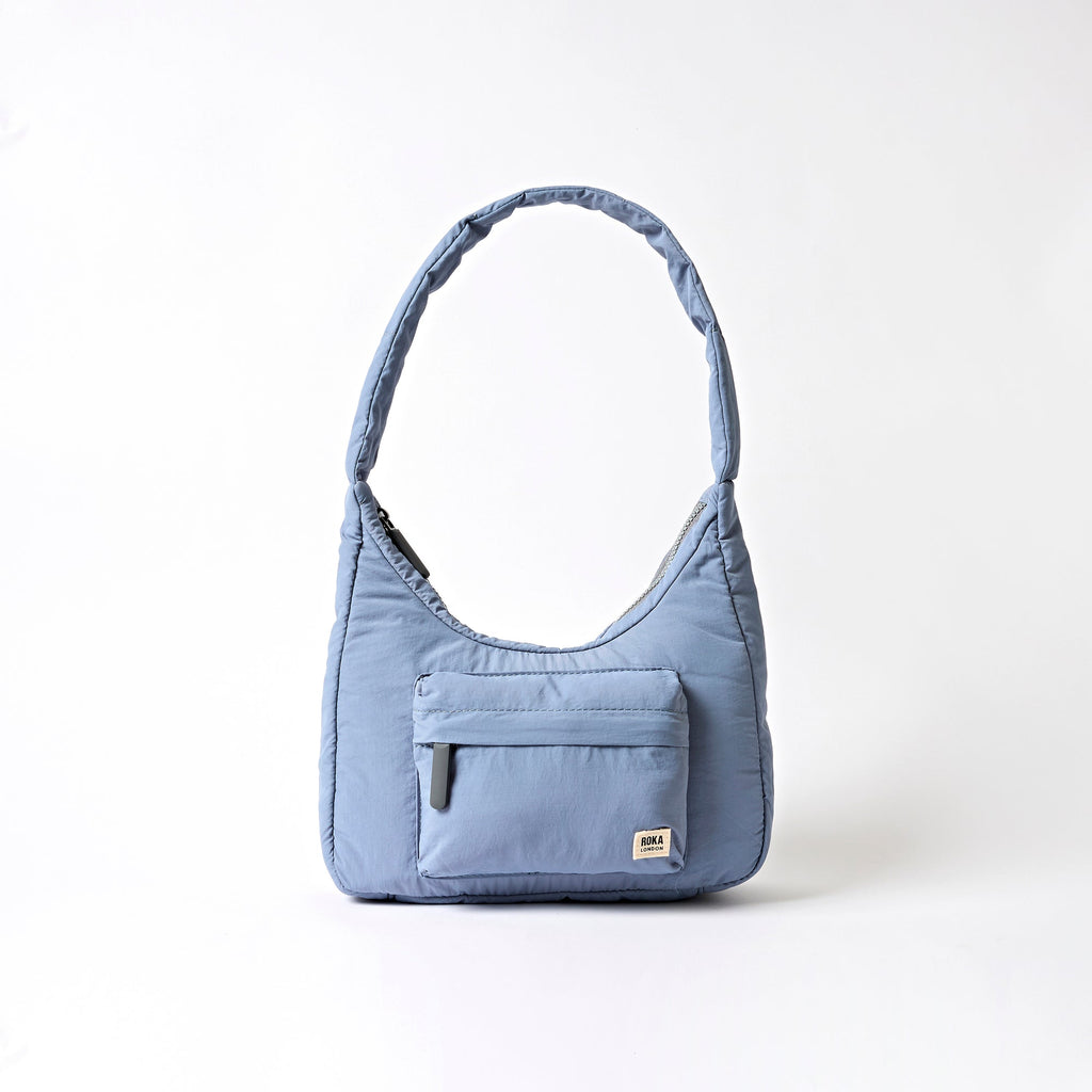 ROKA Belsize Retro Blue Small Recycled Taslon Bag
