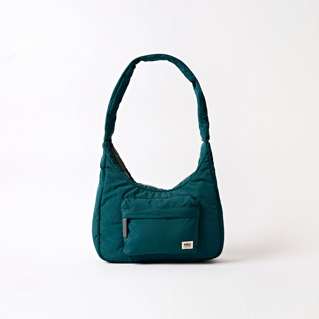 ROKA Belsize Teal Small Recycled Taslon Bag