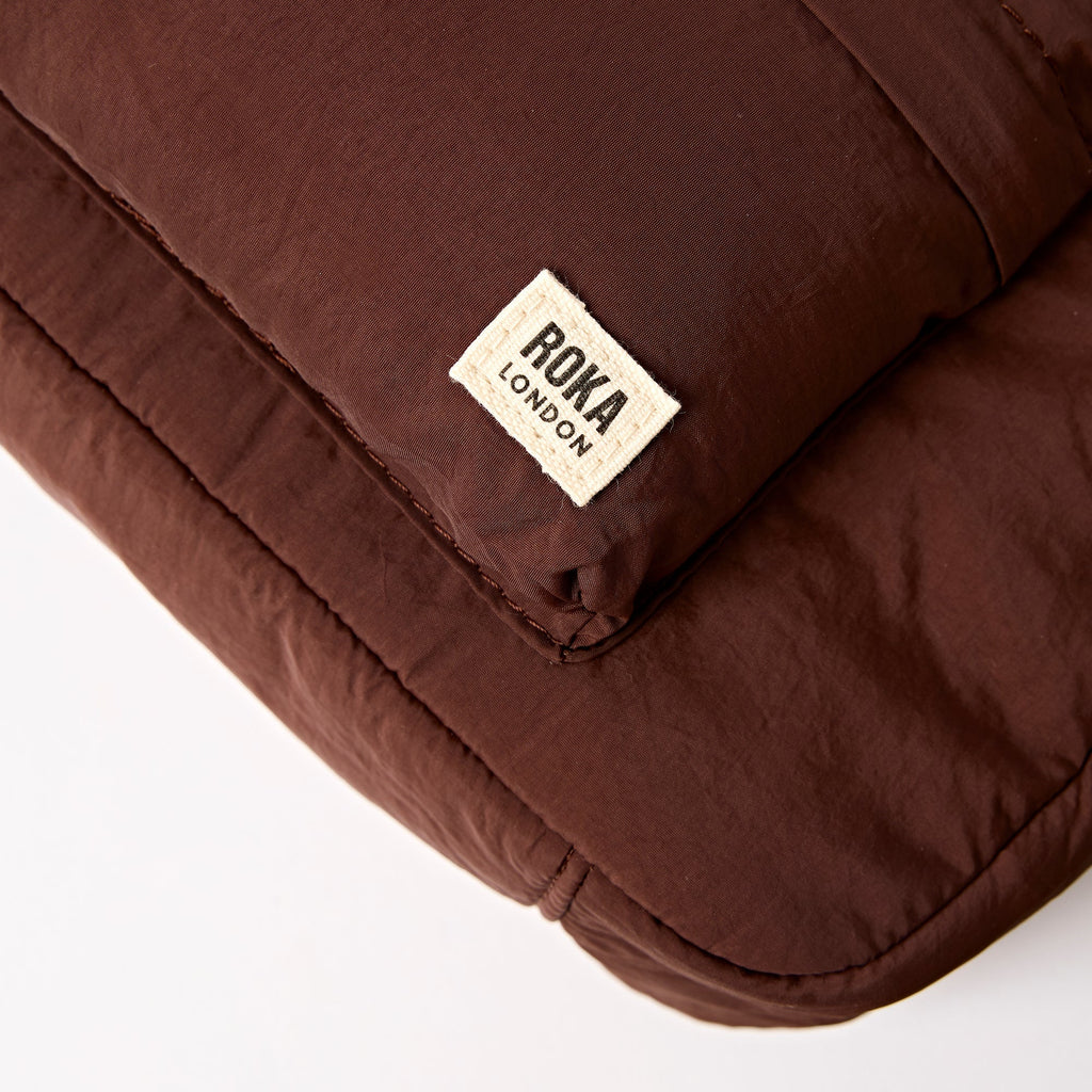 ROKA Belsize Chocolate Small Recycled Taslon Bag