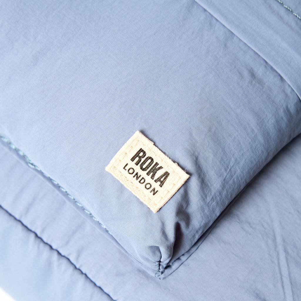 ROKA Belsize Retro Blue Small Recycled Taslon Bag