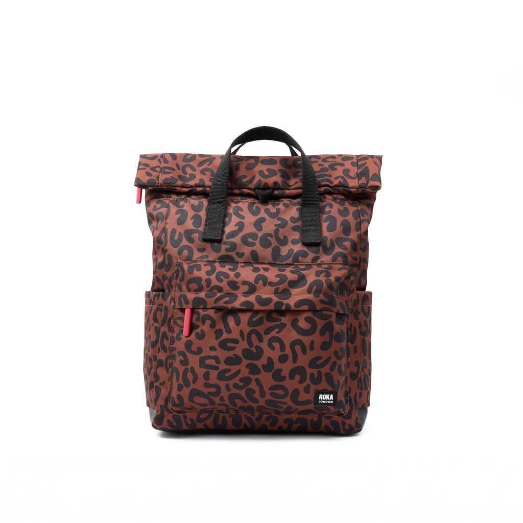 ROKA Canfield B Leopard Print Medium Recycled Canvas Bag