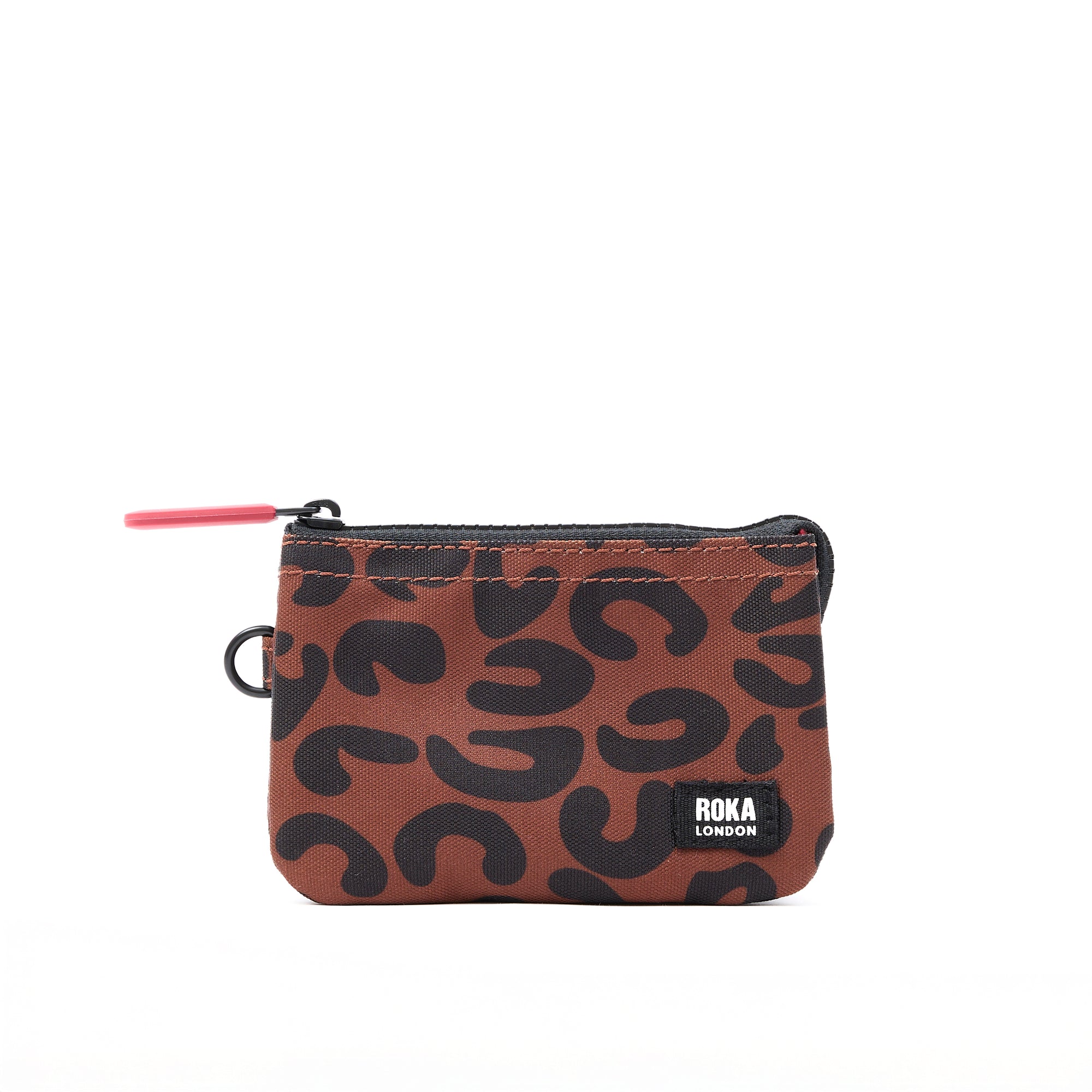 ROKA Carnaby Leopard Print Small Recycled Canvas Purse
