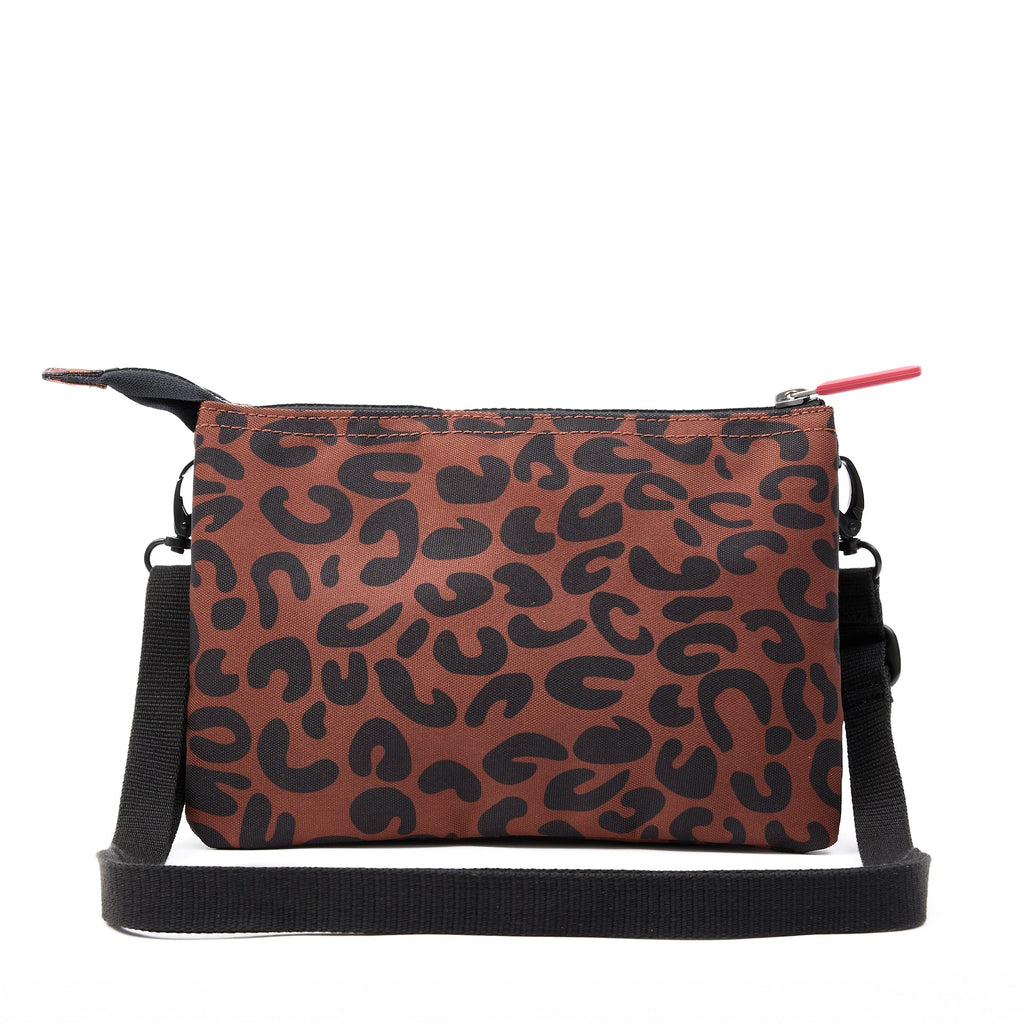 ROKA Carnaby Crossbody XL Leopard Print Recycled Canvas Bag