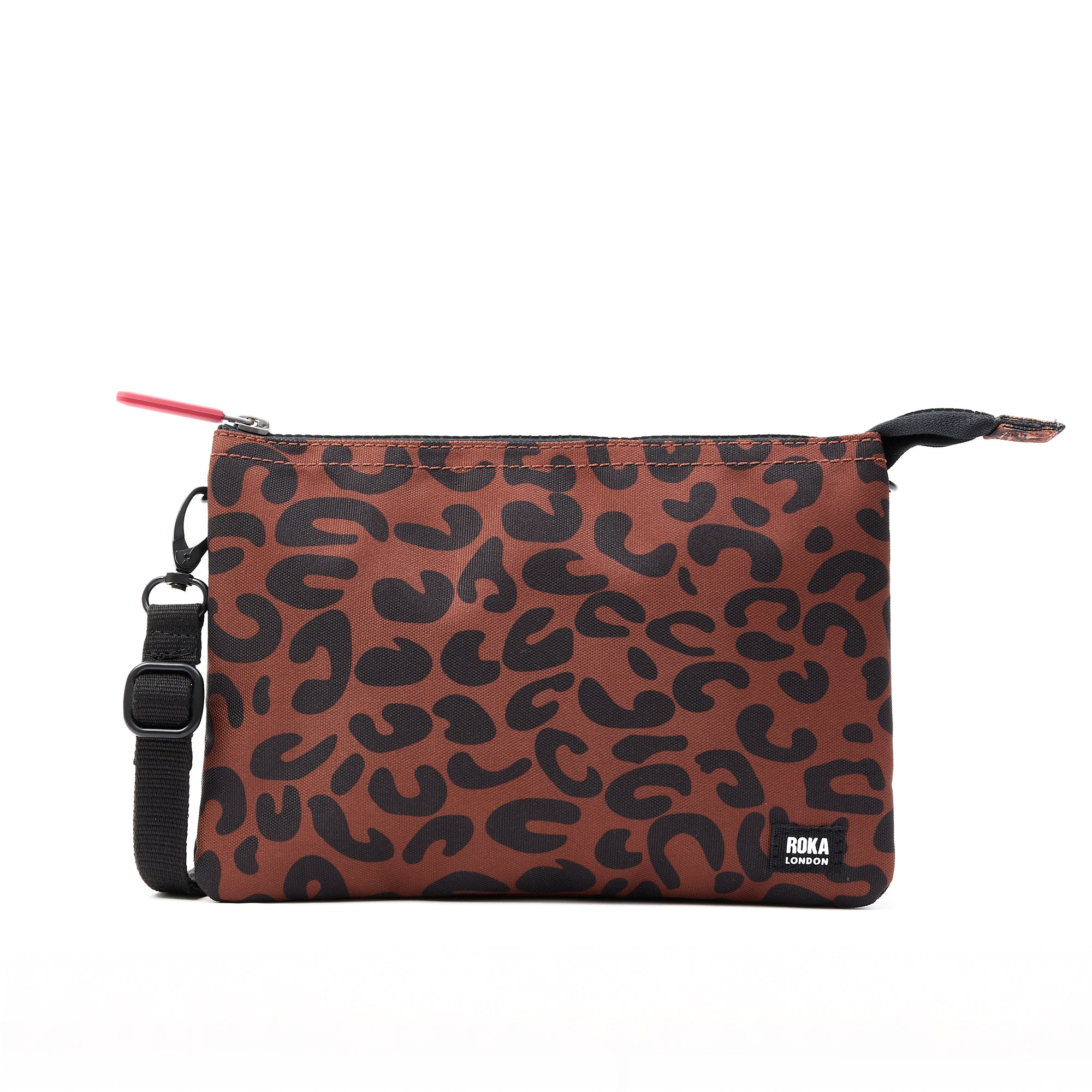 ROKA Carnaby Crossbody XL Leopard Print Recycled Canvas Bag