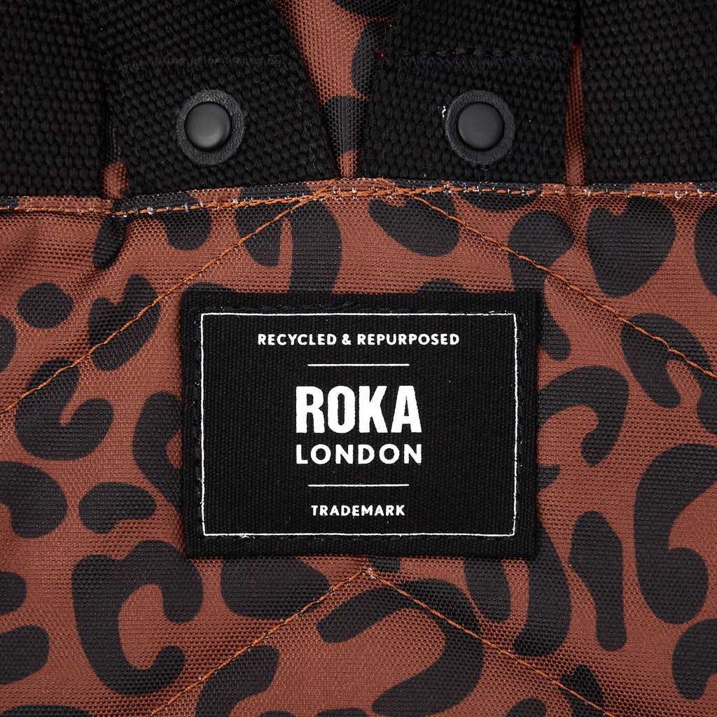 ROKA Canfield B Leopard Print Medium Recycled Canvas Bag