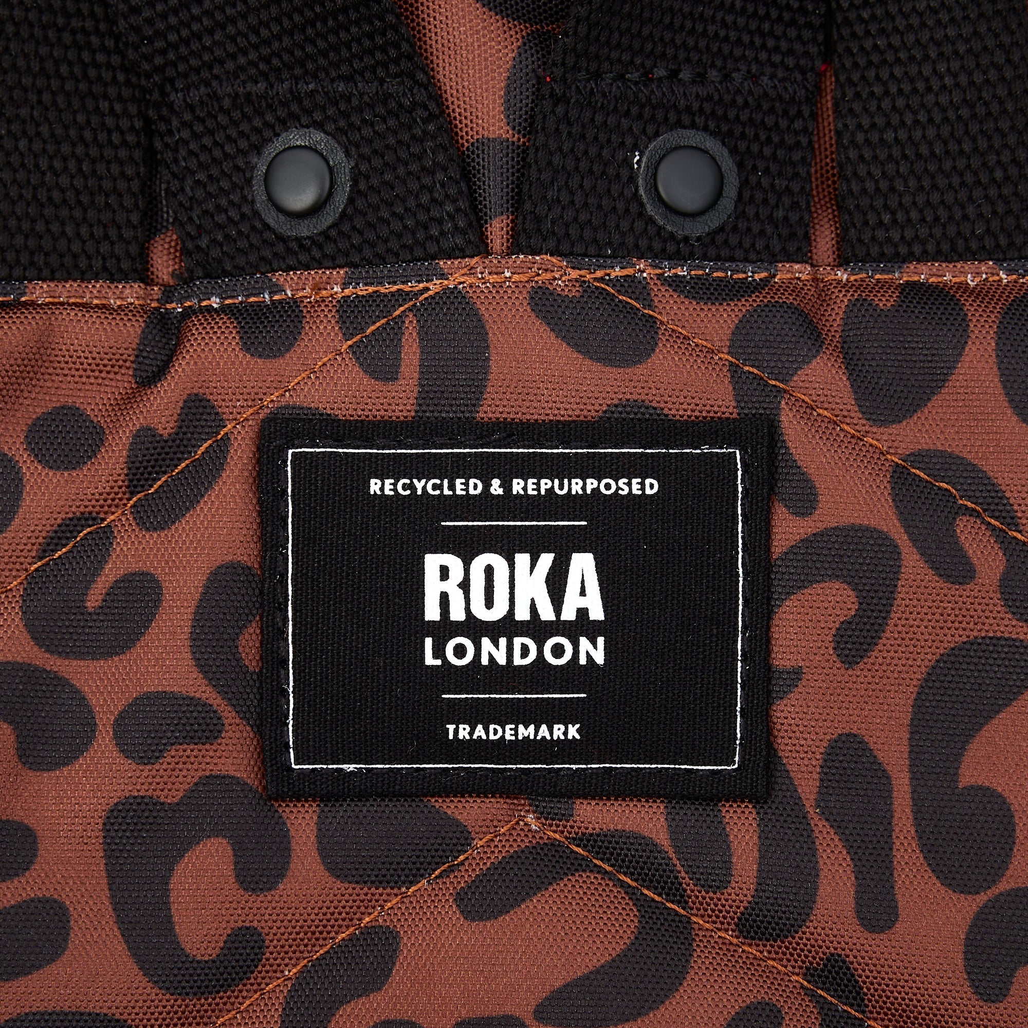 ROKA Canfield B Leopard Print Medium Recycled Canvas Bag