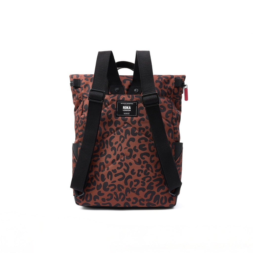 ROKA Canfield B Leopard Print Medium Recycled Canvas Bag