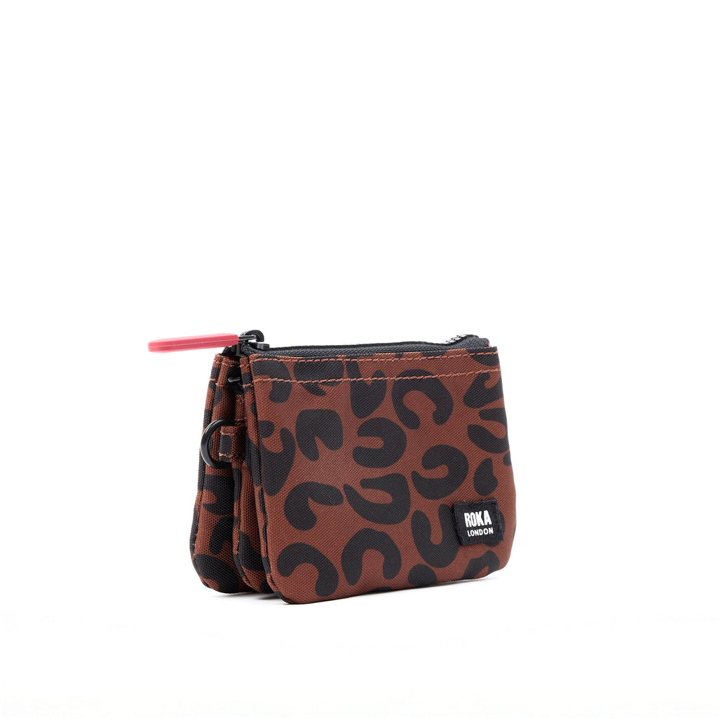 ROKA Carnaby Leopard Print Small Recycled Canvas Purse